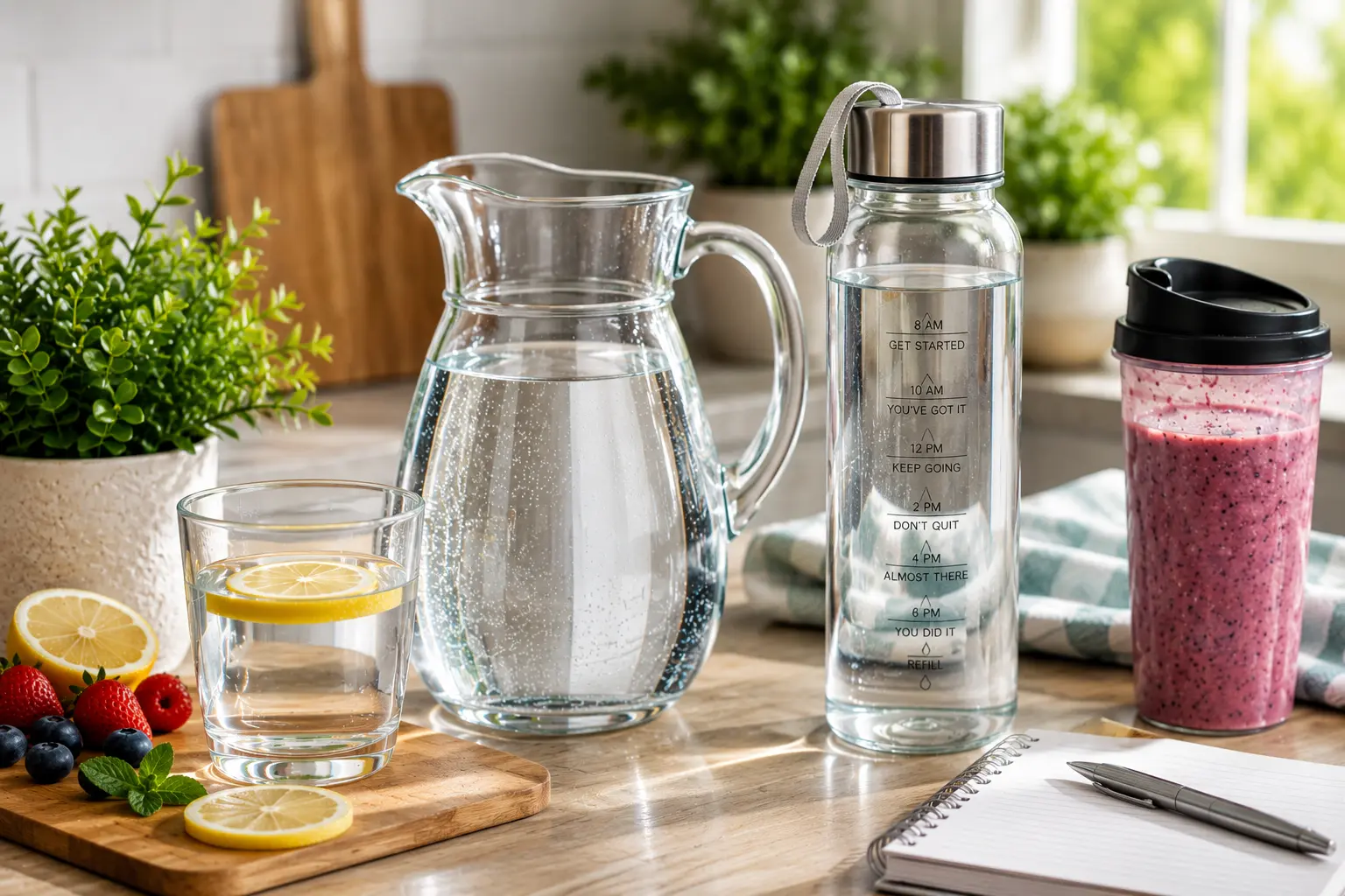 Morning water and simple hydration routine