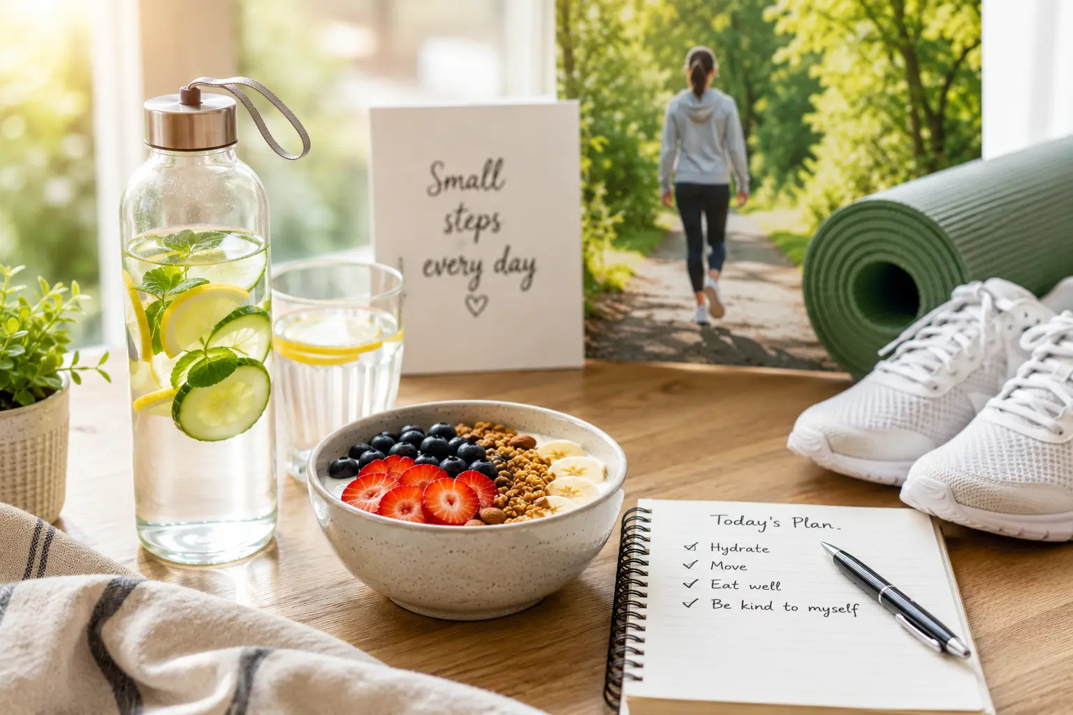 Simple wellness planning with healthy routines